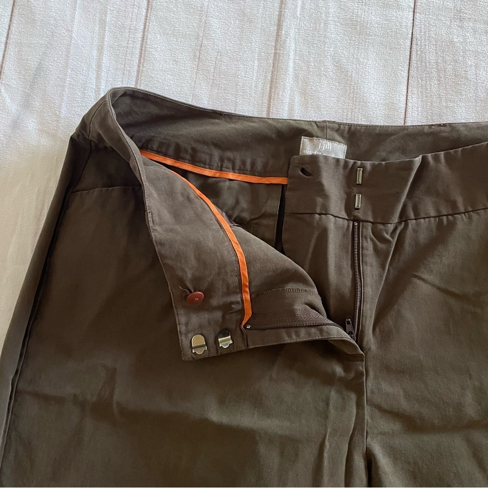 J. Jill Genuine Fit Below Waist Pants Trousers Womens 12 Brown Straight Wide Leg - Picture 5 of 14